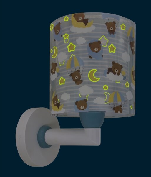 Dalber 41579T - Detská nástenná lampa BABY TEDDY 1xE27/15W/230V modrá