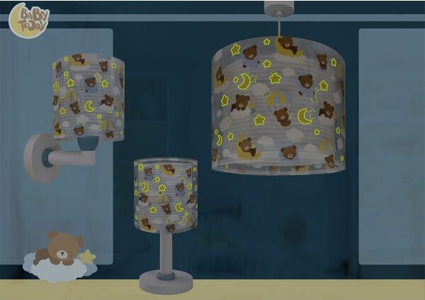 Dalber 41579T - Detská nástenná lampa BABY TEDDY 1xE27/15W/230V modrá
