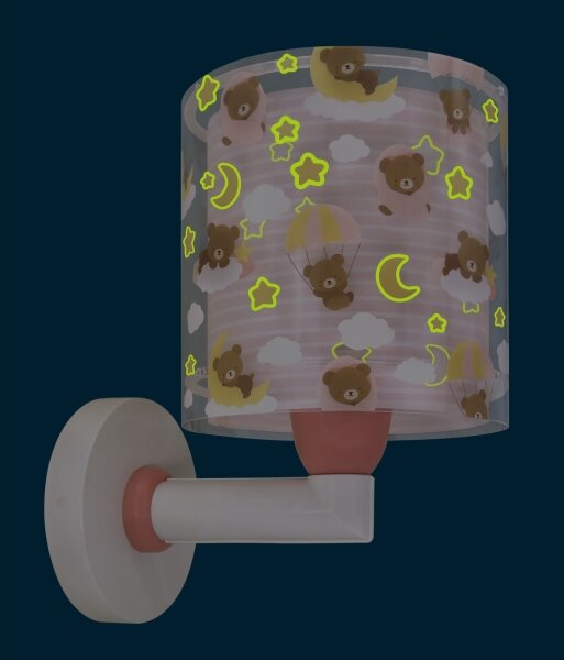 Dalber 41579S - Detské nástenné svietidlo BABY TEDDY 1xE27/15W/230V ružové