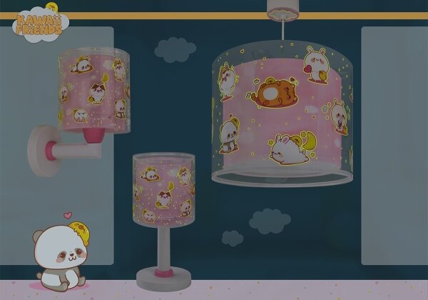 Dalber 41762S - Detský luster KAWAII FRIENDS 1xE27/15W/230V ružový