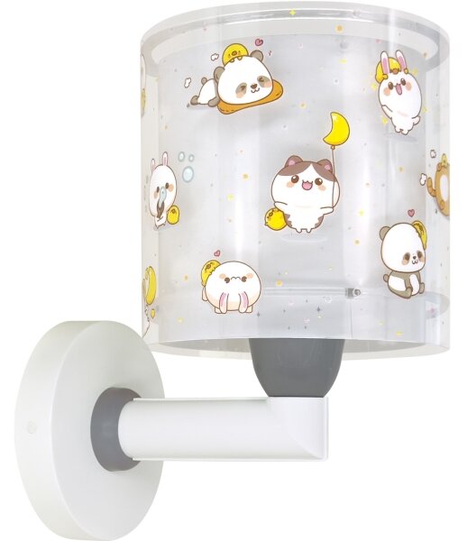 Dalber 41769E - Detská nástenná lampa KAWAII FRIENDS 1xE27/15W/230V šedá