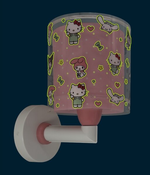 Dalber 41259 - Detská nástenná lampa HELLO KITTY&FRIENDS 1xE27/15W/230V ružová