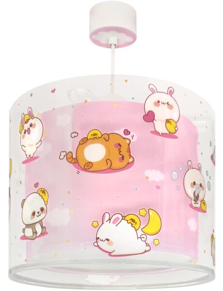 Dalber 41762S - Detský luster KAWAII FRIENDS 1xE27/15W/230V ružový