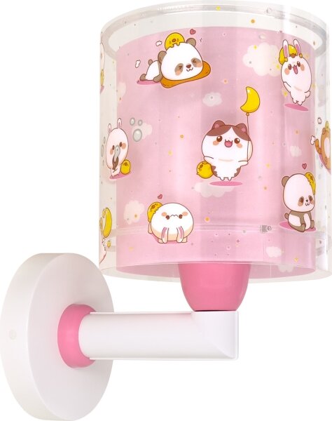 Dalber 41769S - Detská nástenná lampa KAWAII FRIENDS 1xE27/15W/230V ružová