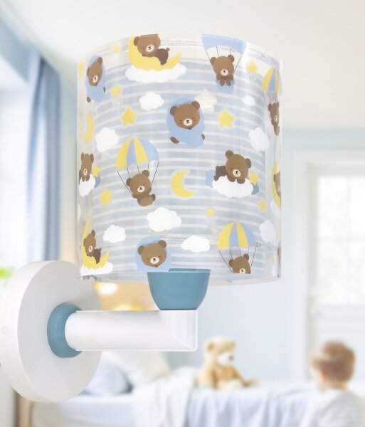 Dalber 41579T - Detská nástenná lampa BABY TEDDY 1xE27/15W/230V modrá