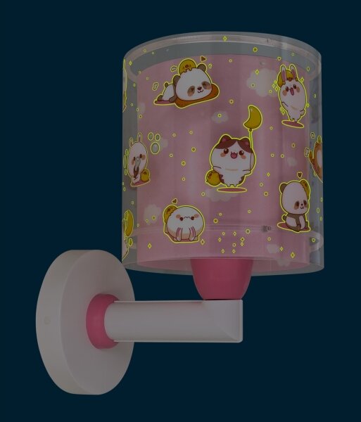 Dalber 41769S - Detská nástenná lampa KAWAII FRIENDS 1xE27/15W/230V ružová