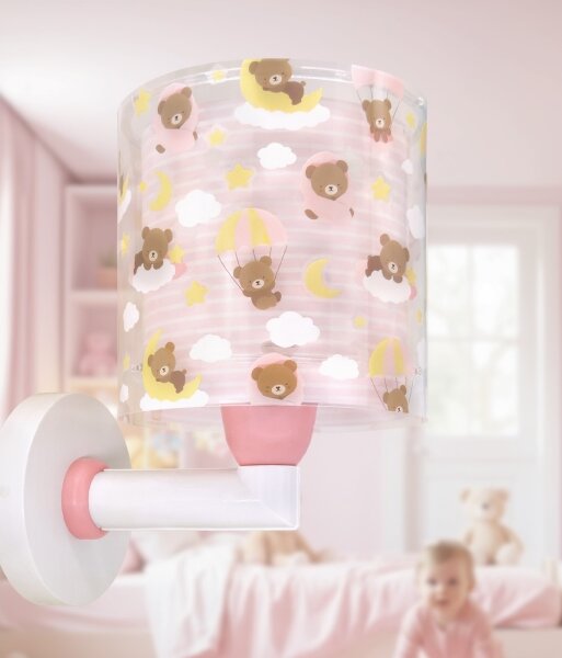 Dalber 41579S - Detské nástenné svietidlo BABY TEDDY 1xE27/15W/230V ružové