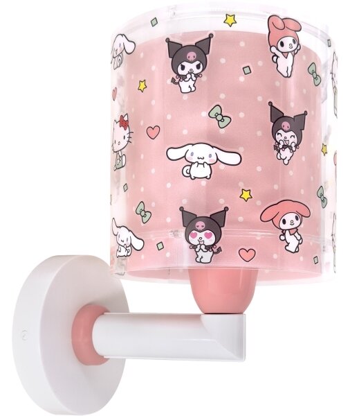 Dalber 41259 - Detská nástenná lampa HELLO KITTY&FRIENDS 1xE27/15W/230V ružová
