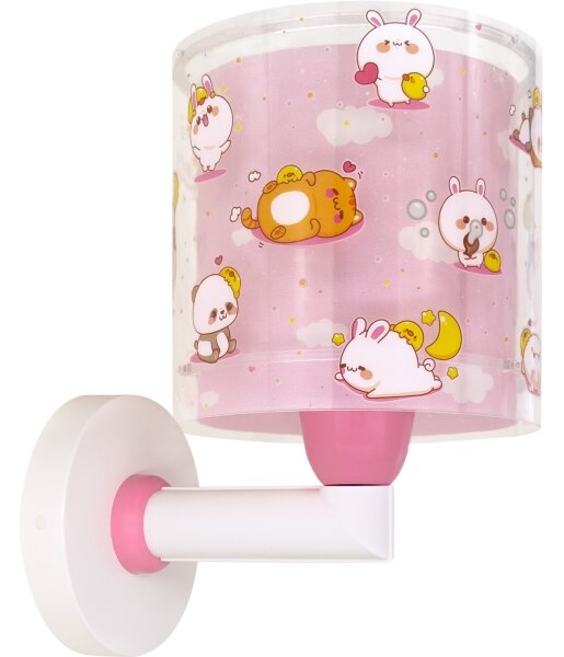 Dalber 41769S - Detská nástenná lampa KAWAII FRIENDS 1xE27/15W/230V ružová