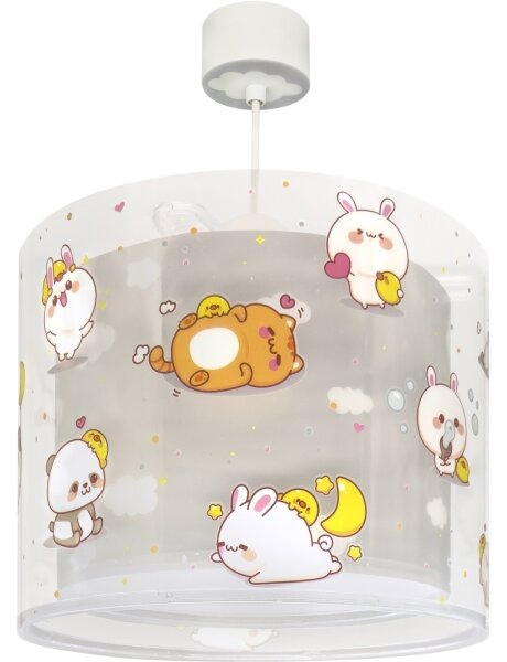 Dalber 41762E - Detský luster KAWAII FRIENDS 1xE27/15W/230V sivý