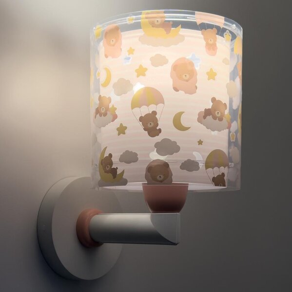 Dalber 41579S - Detské nástenné svietidlo BABY TEDDY 1xE27/15W/230V ružové