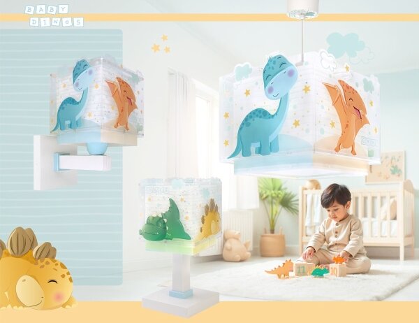 Dalber 63459 - Detská nástenná lampa BABY DINOS 1xE27/15W/230V pestrofarebná