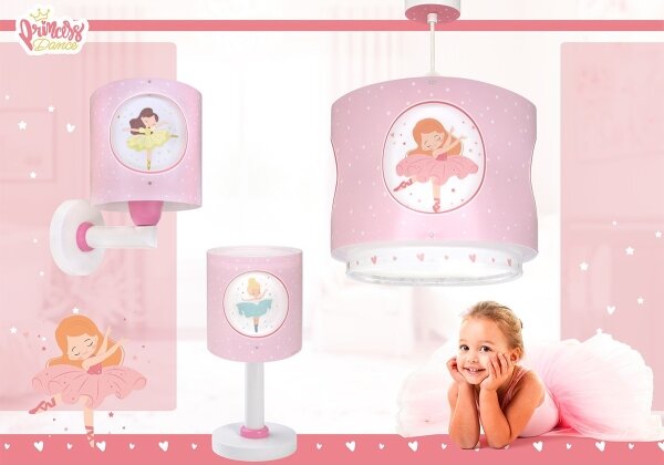 Dalber 60919 - Detská nástenná lampa PRINCESS DANCE 1xE27/15W/230V ružová