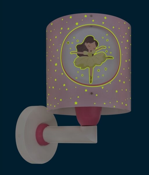 Dalber 60919 - Detská nástenná lampa PRINCESS DANCE 1xE27/15W/230V ružová