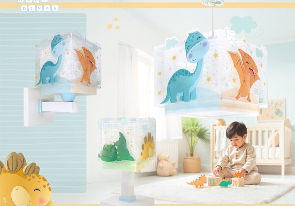 Dalber 63452 - Detský luster BABY DINOS 1xE27/15W/230V pestrofarebný