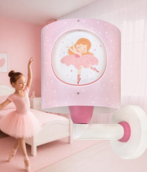 Dalber 60919 - Detská nástenná lampa PRINCESS DANCE 1xE27/15W/230V ružová