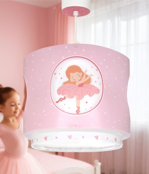 Dalber 60912 - Detský luster PRINCESS DANCE 1xE27/15W/230V ružový