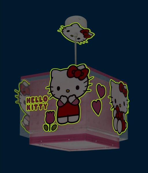 Dalber 73262 - Detský luster HELLO KITTY 1xE27/15W/230V ružový