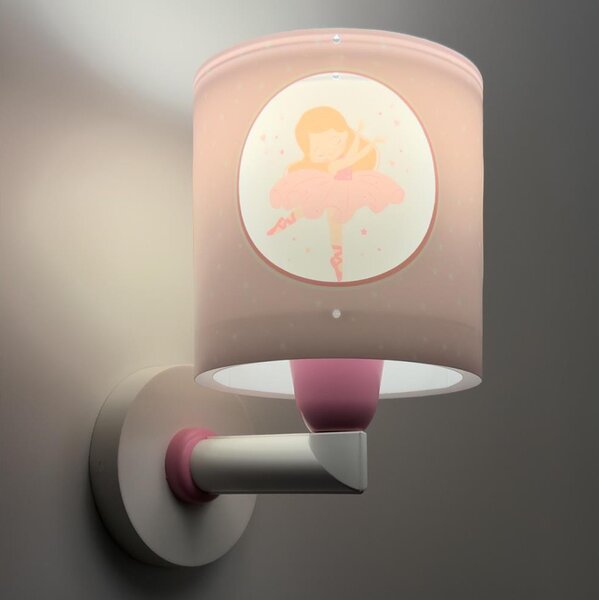 Dalber 60919 - Detská nástenná lampa PRINCESS DANCE 1xE27/15W/230V ružová