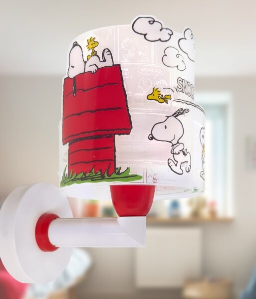 Dalber 76309 - Detská nástenná lampa SNOOPY 1xE27/15W/230V biela/červená