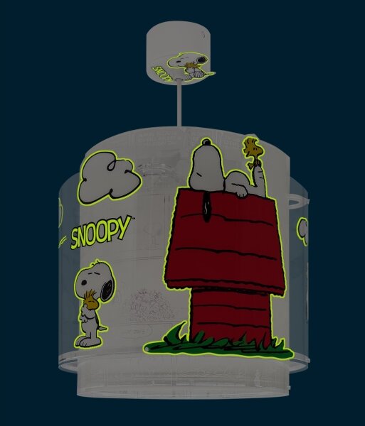 Dalber 76302 - Detský luster SNOOPY 1xE27/15W/230V biela/červená