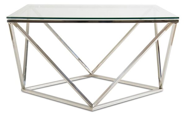 HowHomely Konferenční stolek Diamanta Silver stříbrný