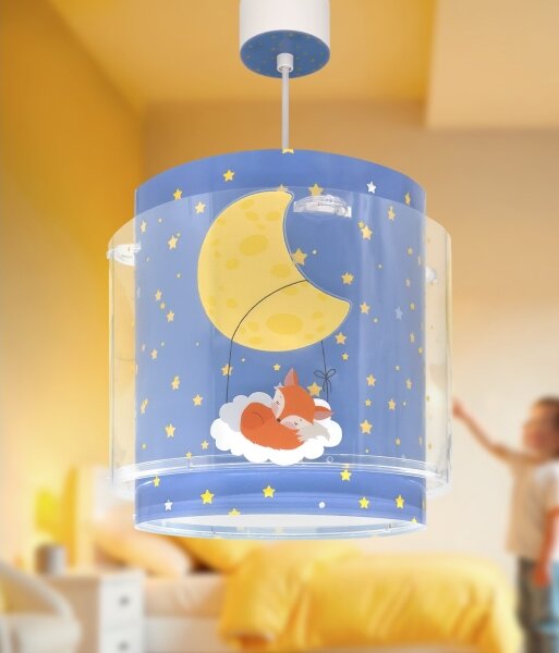 Dalber 76632 - Detský luster MOON DREAMS 1xE27/15W/230V modrá