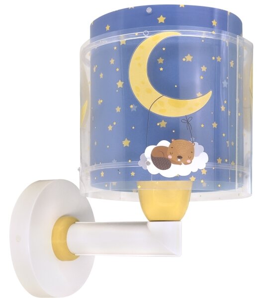 Dalber 76639 - Detská nástenná lampa MOON DREAMS 1xE27/15W/230V modrá