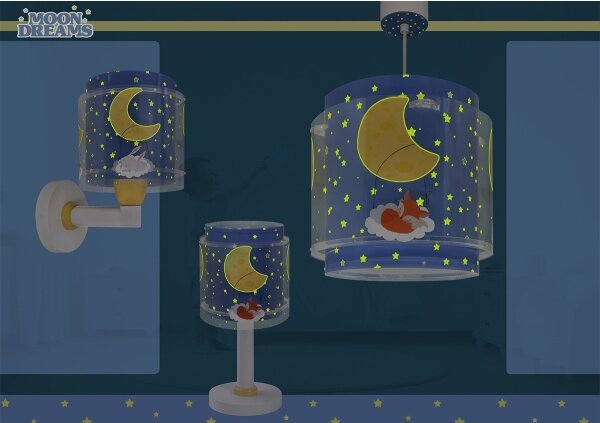 Dalber 76632 - Detský luster MOON DREAMS 1xE27/15W/230V modrá