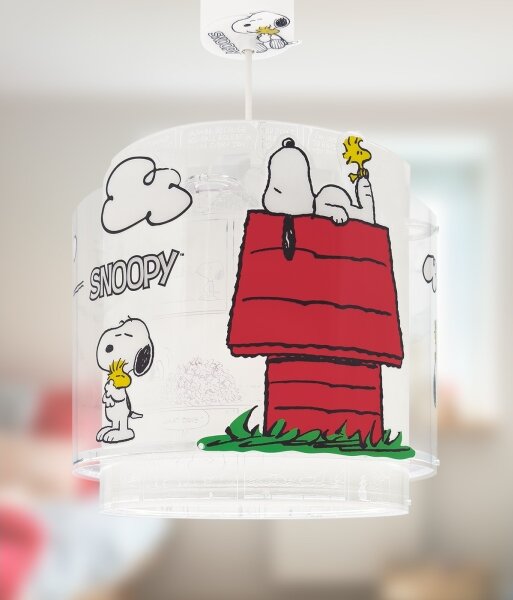 Dalber 76302 - Detský luster SNOOPY 1xE27/15W/230V biela/červená