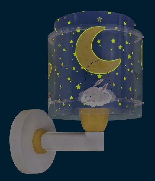 Dalber 76639 - Detská nástenná lampa MOON DREAMS 1xE27/15W/230V modrá
