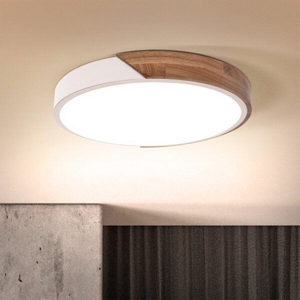 Brilagi - stmievateľné LED svietidlo PILANA LED/48W/230V dub/biela, priemer 40 cm + diaľkové ovládanie