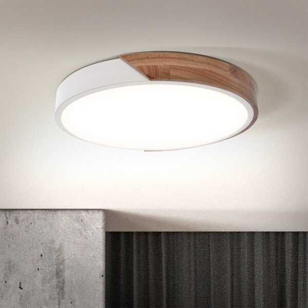 Brilagi - stmievateľné LED svietidlo PILANA LED/48W/230V dub/biela, priemer 40 cm + diaľkové ovládanie