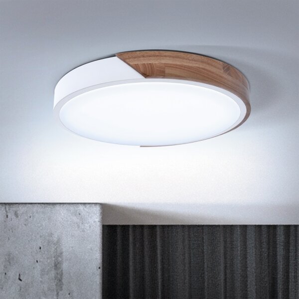 Brilagi - stmievateľné LED svietidlo PILANA LED/48W/230V dub/biela, priemer 40 cm + diaľkové ovládanie