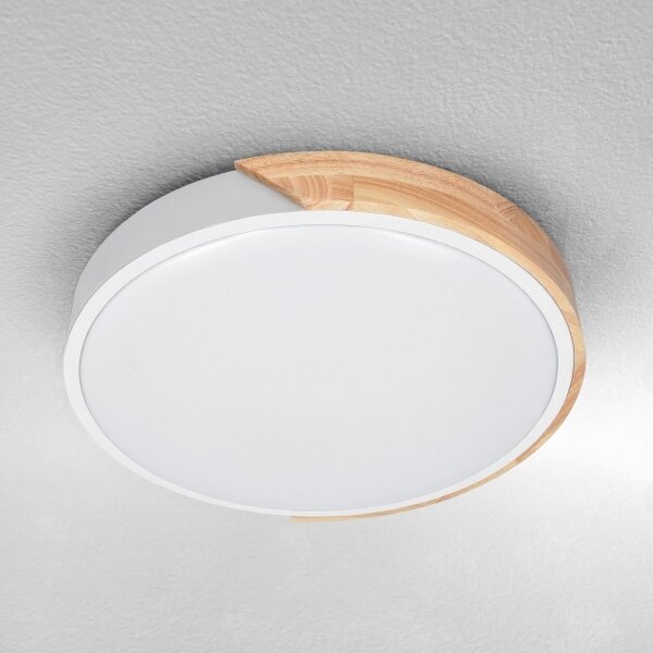 Brilagi - stmievateľné LED svietidlo PILANA LED/48W/230V dub/biela, priemer 40 cm + diaľkové ovládanie