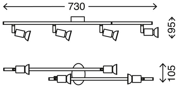 Briloner 2767-042 - LED Bodové svietidlo SIMPLE 4xGU10/3W/230V