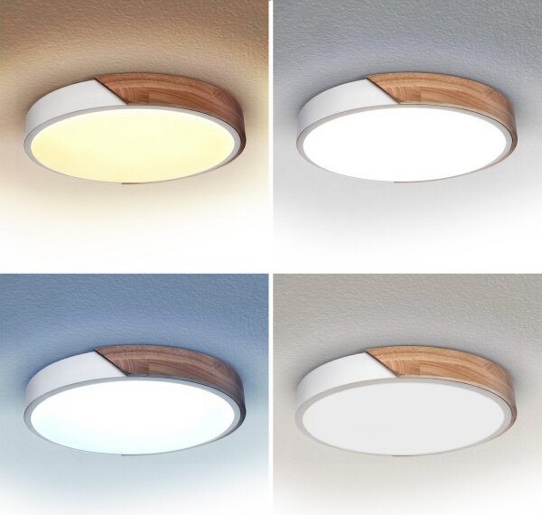 Brilagi - stmievateľné LED svietidlo PILANA LED/48W/230V dub/biela, priemer 40 cm + diaľkové ovládanie