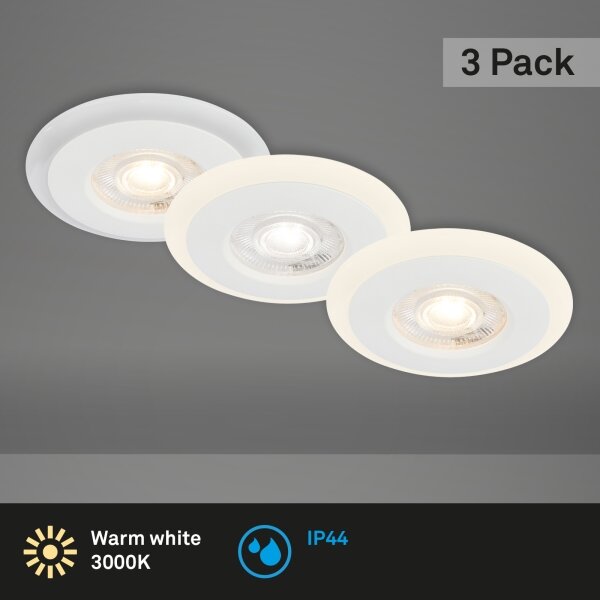 Briloner 7039036 - SADA 3x LED kúpeľňové podhľadové svietidlá 3xLED/5W/230V IP44 biela
