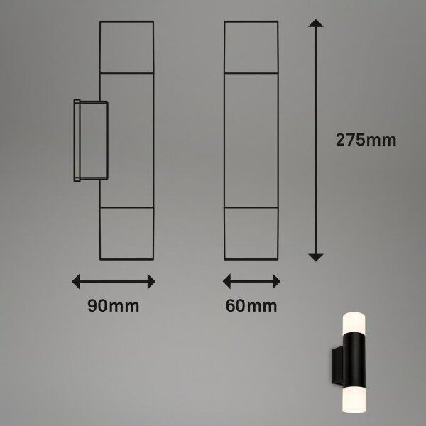 Briloner 2090025 - LED vonkajšie nástenné svietidlo 2xGU10/4,8W/230V IP44