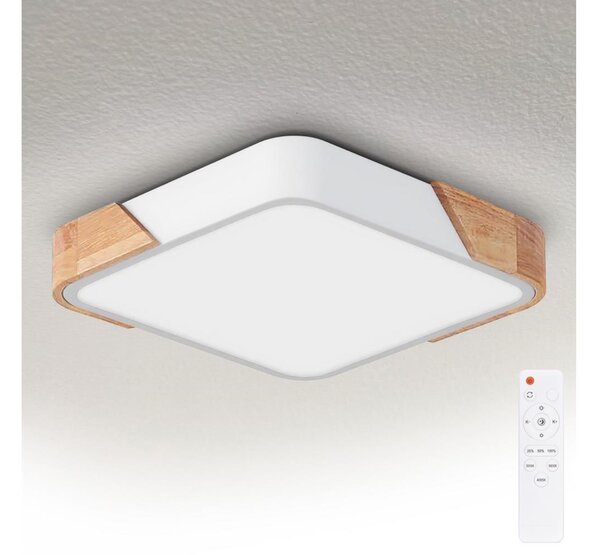 Brilagi - stmievateľné LED svietidlo PILANA LED/48W/230V dub/biela 42x42 cm + diaľkový ovládač