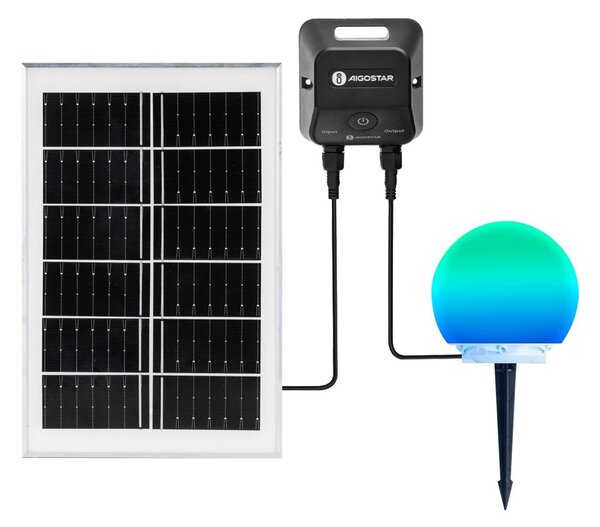 Aigostar-LED RGB stmievateľná vonkajšia lampa MESH 20 W/3,7 V 4000 mAh 2700-6500 K IP65 pr. 15 cm