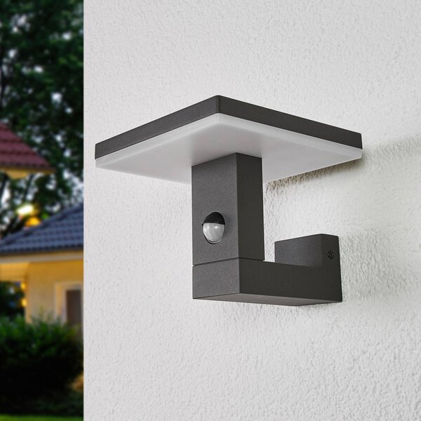 Lucande LED vonkajšie nástenné svietidlo Olesia, 15 cm, senzor, IP54