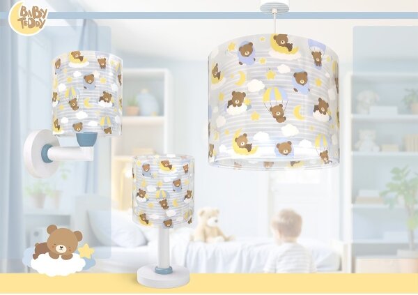 Dalber 41572T - Detský luster BABY TEDDY 1xE27/15W/230V modrá