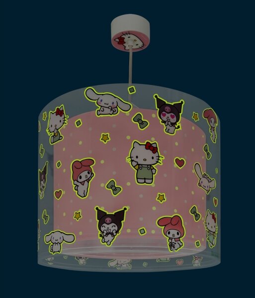 Dalber 41252 - Detský luster HELLO KITTY&FRIENDS 1xE27/15W/230V ružový