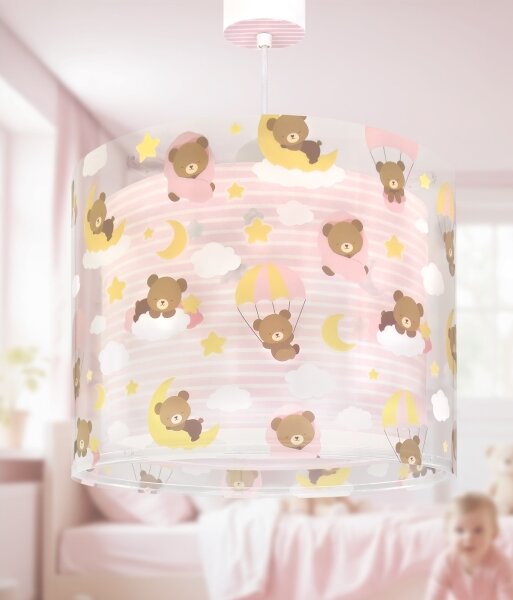 Dalber 41572S - Detský luster BABY TEDDY 1xE27/15W/230V ružová