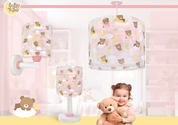Dalber 41572S - Detský luster BABY TEDDY 1xE27/15W/230V ružová