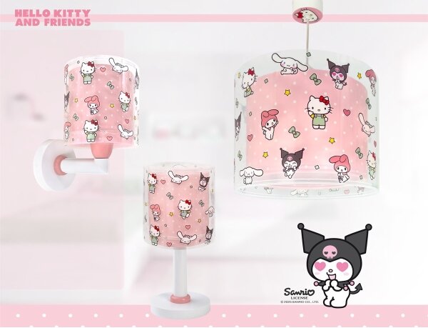 Dalber 41252 - Detský luster HELLO KITTY&FRIENDS 1xE27/15W/230V ružový