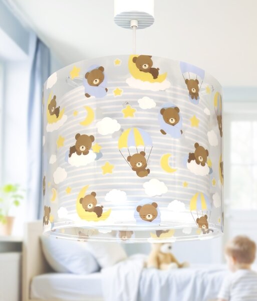 Dalber 41572T - Detský luster BABY TEDDY 1xE27/15W/230V modrá