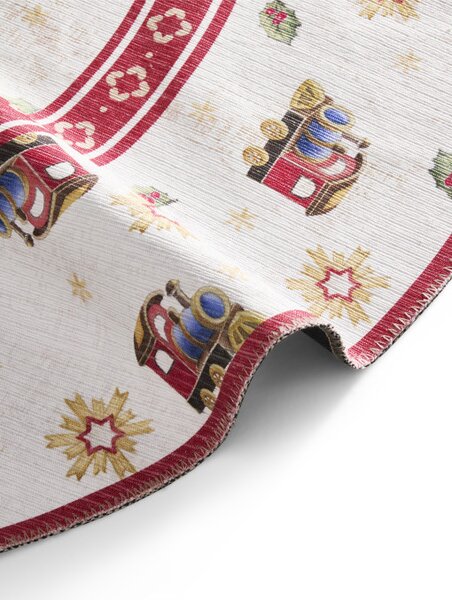 Koberec Toy's Delight Villeroy & Boch Christmas Train krémový / červený kruh