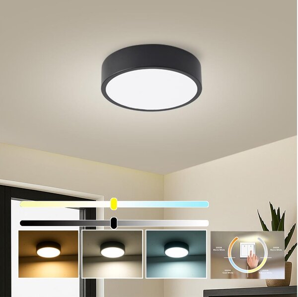 Brilagi - LED stropné svietidlo POOL LED/18W/230V 3000/4000/6000K pr. 20 cm čierna